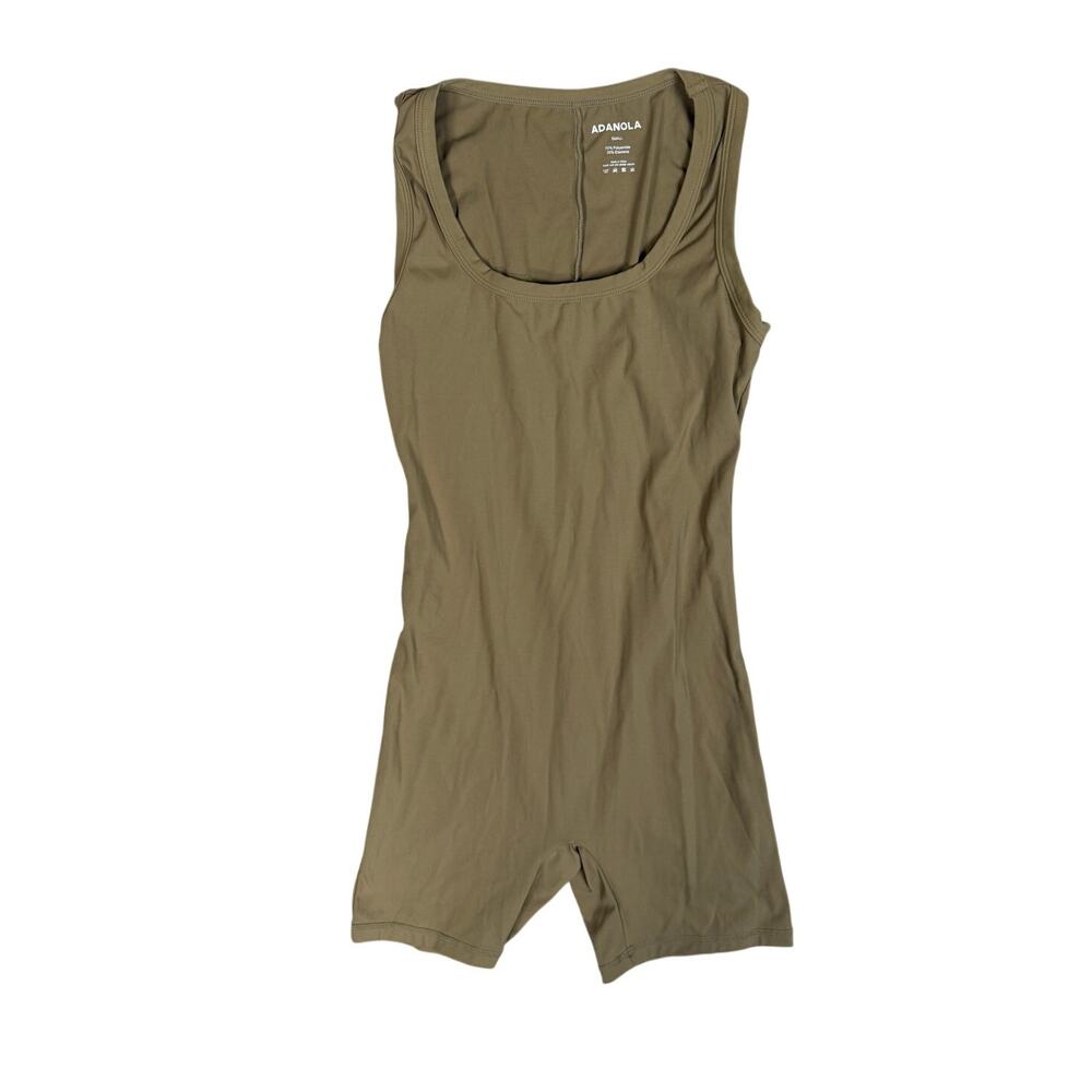 Adanola Romper One Piece Athletic Scoop Neck Tan Brown Small